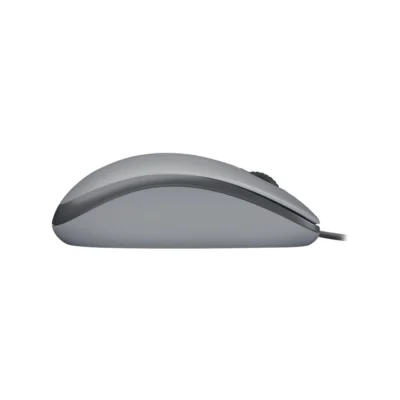 4 Mouse Logitech M110 Silent gris vista diagonal con cable USB sobre fondo blanco