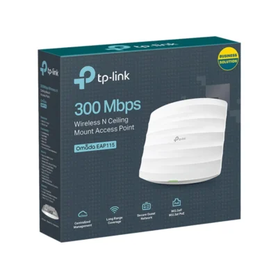 Caja del Punto de Acceso empresarial TP-Link Omada EAP115 de 300Mbps