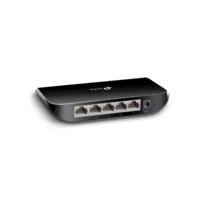 Vista trasera mostrando los 5 puertos de red Gigabit RJ45 del Switch TP-Link TL-SG1005D