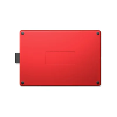 Tableta digitalizadora Wacom One by Wacom CTL-472 color negro y rojo vista frontal sobre fondo blanco
