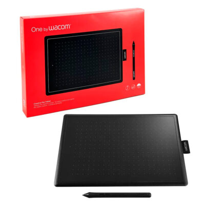 TABLETA-GRAFICA-ONE-BY-WACOM-MODELO-CTL-672-K1-AX-TAMANO-MEDIUM-COMPATIBLE-PC-LAPTOPS-ANDROID-MAC-OS-CONEXION-USB-COLOR-BLACK-RED