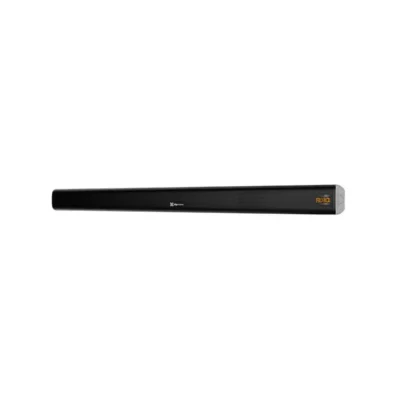 Vista frontal de la barra de sonido 2.0 KlipXtreme Tunebar de 60W en color negro sobre fondo blanco.