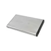 Vista frontal de la caja del case externo para disco duro 2.5 pulgadas Nitron USB 2.0 de aluminio sobre fondo blanco.