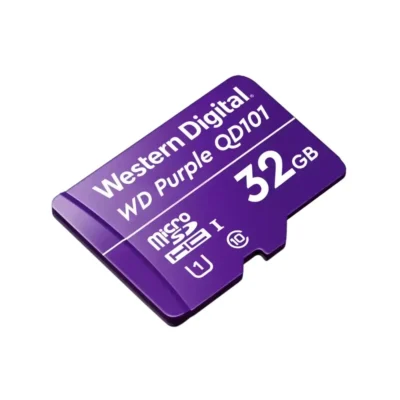 Detalle de la tarjeta Micro SD WD Purple destacando su ultra resistencia de 16 TBW