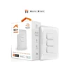 Vista frontal del interruptor de luz inteligente Wi-Fi de 3 circuitos Nexxt NHE-T100 en color blanco sobre fondo blanco.
