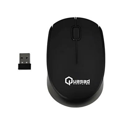Mouse inalámbrico Quasad QM-610G color gris vista superior sobre fondo blanco