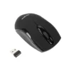Mouse inalámbrico Targus W575 color negro vista frontal con receptor USB sobre fondo blanco