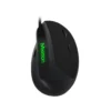 1 Mouse vertical Meetion M390 color negro vista frontal con cable USB sobre fondo blanco