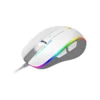 1 Mouse gaming Meetion GM230 color blanco vista frontal con iluminación RGB sobre fondo blanco
