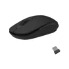 1 Mouse inalámbrico Meetion MT-R547 color blanco y azul vista lateral sobre fondo blanco
