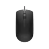 1 Mouse óptico Dell MS116 color negro vista superior con cable USB sobre fondo blanco