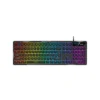 Vista frontal del teclado gamer Genius Scorpion K7 negro con retroiluminación RGB encendida sobre fondo blanco.