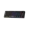 Vista frontal del teclado mecánico gamer Xtrike Me GK-916 formato 60% con retroiluminación Rainbow encendida sobre fondo blanco.