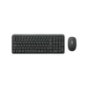 Vista frontal del combo de teclado y mouse inalámbrico Bluetooth Logitech MK250 color grafito sobre fondo blanco.