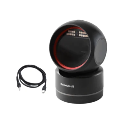 Escaner de presentacion Honeywell HF680 de frente sobre fondo blanco para punto de venta.