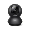 Cámara de seguridad interior WiFi TP-Link Tapo C211 color negro vista frontal, destacando su lente 2K y diseño motorizado 360 grados.