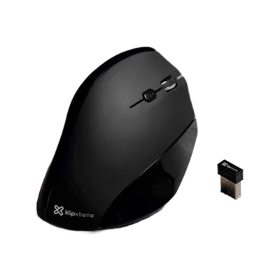 2 Vista lateral del mouse vertical KlipXtreme EverRest destacando su disposición y receptor