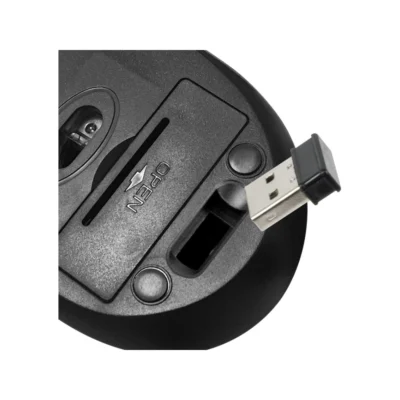 Mouse KlipXtreme Vector KMW-330BK mostrando el receptor USB