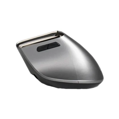 Vista lateral y superior del mouse Quasad QME-V20 destacando su contorno ergonómico y botón de ajuste DPI