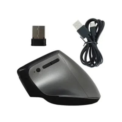 Vista lateral del mouse Quasad QME-V4 destacando su diseño ergonómico y agarre texturizado para el pulgar
