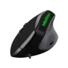 2 Mouse vertical Meetion M390 color negro vista frontal con cable USB sobre fondo blanco