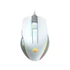2 Mouse gaming Meetion GM230 color blanco vista superior con iluminación RGB sobre fondo blanco