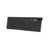 2 Vista frontal del teclado inalámbrico Genius SlimStar 7230 color negro con teclas tipo chocolate sobre fondo blanco.
