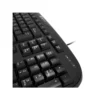 2 Vista frontal del teclado alámbrico de oficina Klip Xtreme Stylus KKS-050S color negro en español sobre fondo blanco.