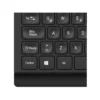 2 Vista frontal del teclado alámbrico Klip Xtreme Compass KKM-252S color negro con distribución en español sobre fondo blanco.