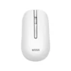2 Vista frontal del combo de teclado y mouse inalámbrico Marvo WS009 con teclas color blanco, gris y rojo sobre fondo blanco.