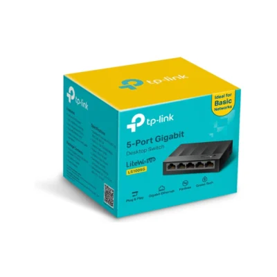 Caja del Switch de escritorio TP-Link LiteWave LS1005G de 5 puertos Gigabit