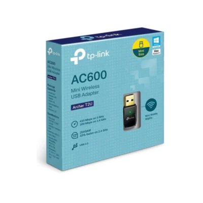Caja del adaptador de red Wi-Fi USB Mini TP-Link Archer T2U AC600 Dual Band