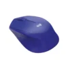 Mouse inalámbrico Logitech M280 color azul vista frontal sobre fondo blanco