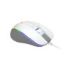 3 Mouse gaming Meetion GM230 color blanco vista frontal con iluminación RGB sobre fondo blanco