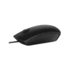 3 Mouse óptico Dell MS116 color negro vista lateral con cable USB sobre fondo blanco