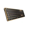 Vista frontal del teclado empresarial multidevice Genius SlimStar 7250BT con diseño estilo pino nórdico sobre fondo blanco.