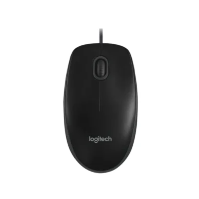 3 Acercamiento al mouse óptico alámbrico incluido en el combo Logitech MK120 color negro ideal para la oficina.