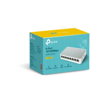 3 Caja del Switch de escritorio Fast Ethernet TP-Link TL-SF1008D de 8 puertos