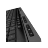 Vista frontal del combo de teclado y mouse inalámbrico premium Klip Xtreme Magnifik KBK-520 color negro con borde inferior plateado sobre fondo blanco.