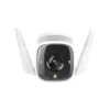 Cámara de seguridad WiFi exterior TP-Link Tapo C325WB vista frontal con antenas, destacando su diseño a prueba de agua y lente 2K.