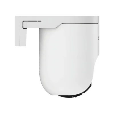 3 Cámara de seguridad exterior WiFi EZVIZ H8c PRO vista lateral mostrando su lente de resolución 3K y diseño motorizado resistente a la intemperie.