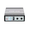 3 Acercamiento al panel frontal del Mini UPS Forza DC-140USB destacando sus indicadores de voltaje 5V, 9V, 12V y su puerto de salida USB.