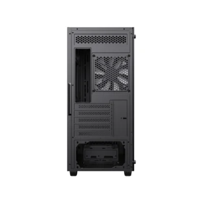4 Vista posterior del Case GameMax EDGE Mini Tower color negro.