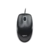 4 Vista del mouse alámbrico Logitech MK200 Media color negro sobre fondo blanco.