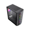 4 Detalle del panel de conectividad superior USB 3.0 y botón de control LED del chasis Gamemax Diamond CP.
