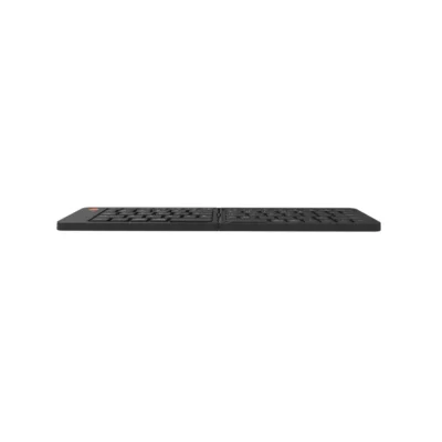 Vista frontal del teclado plegable Bluetooth Meetion BTK001 color negro desplegado sobre fondo blanco.