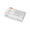 Vista frontal del empaque del teclado plegable Bluetooth Meetion BTK001 color negro desplegado sobre fondo blanco.